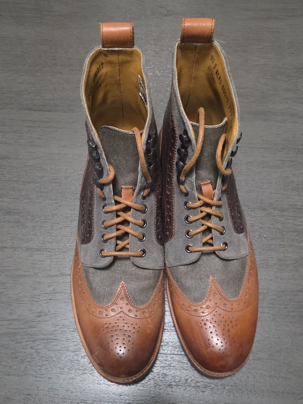 Stacy Adams Brown and Gray Men's Lace Up Wingtip Boots